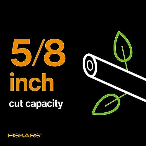 Fiskars Bypass Pruning Shears, Branch Cutter with 5/8" Cut Capacity, Garden Shears with Sharp Steel Blade, Rust Resistant, Ergonomic Pruners with Comfort Handle and Safety Lock, Gardening Hand Tools