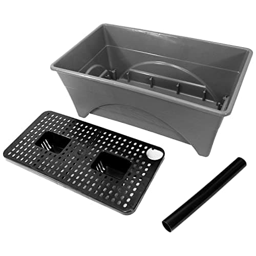 Emsco Group Start Pickin' Raised Bed Grow Box – Self Watering and Improved Aeration – Starter Box or Small Herb Garden Growing - 10" Bed - 12x20 Growing Area - Slate