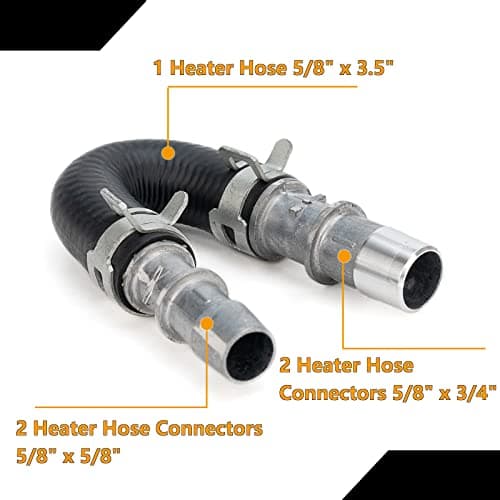 626-001 Upgrade Aluminum Engine Heater Core Bypass Kit with 5/8" 3/4" Hose Compatible with Most Common Heater Hoses