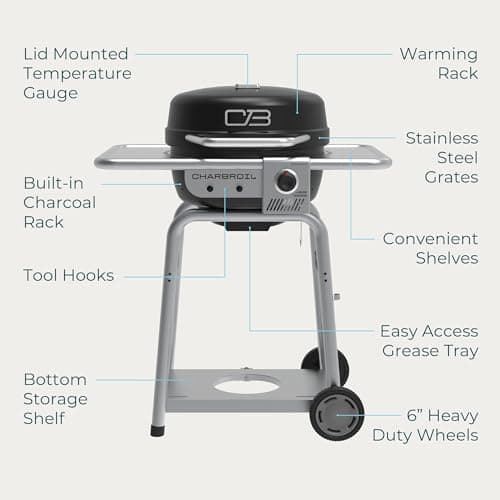 Charbroil Bistro Pro™ Gas Grill for Small Spaces and Patios, Black