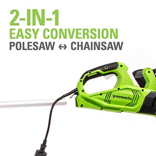 Greenworks 7 Amp (2-In-1) 10-inch Corded Electric Polesaw, PSCS06B01