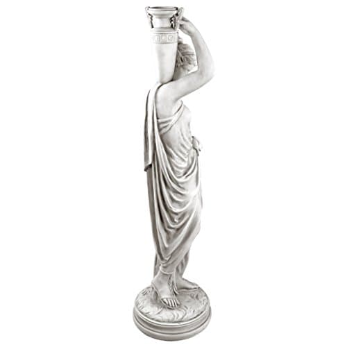 Design Toscano Dione the Divine Greek Water Woman Indoor/Outdoor Garden Statue, Grande, 38 inches tall, Cast Stone Resin, Antique Stone Finish