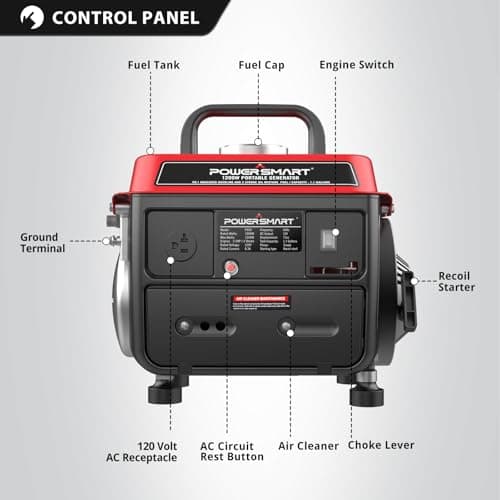 PowerSmart 1200-Watt Portable Generator with Super Quiet, Ultralight for Camping, PS50