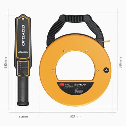 Pipeline Blockage Detector Locator, 30M Electromagnetic Induction Pipe Locator for Metal &PVC Pipes, 50 Cm Penetration Depth,&Accessories for Acc urate Detection, Includes Transmitter, Receiver