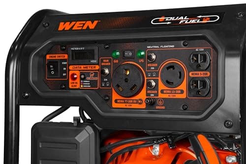 WEN 5,600-Watt Dual Fuel Portable Generator with Wheel Kit, Electric Start, and CO Watchdog (DF5600X)