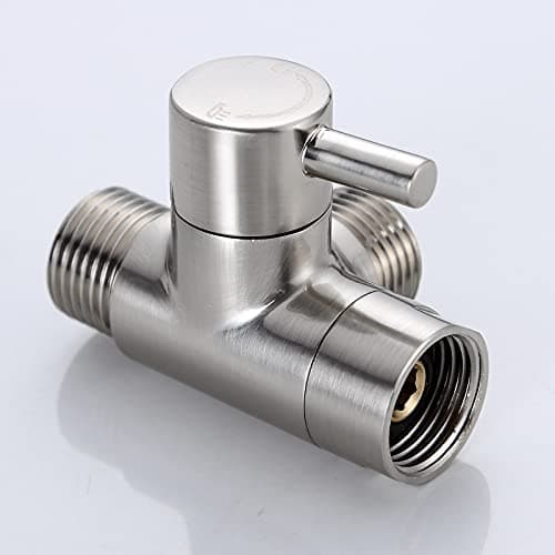 Little World Shower Arm Diverter Valve - 3 Way Shower Diverter Valve, G1/2 Solid Brass Fixed Spray System Diverter for Universal Hand Held Showerhead (Brushed Nickel)