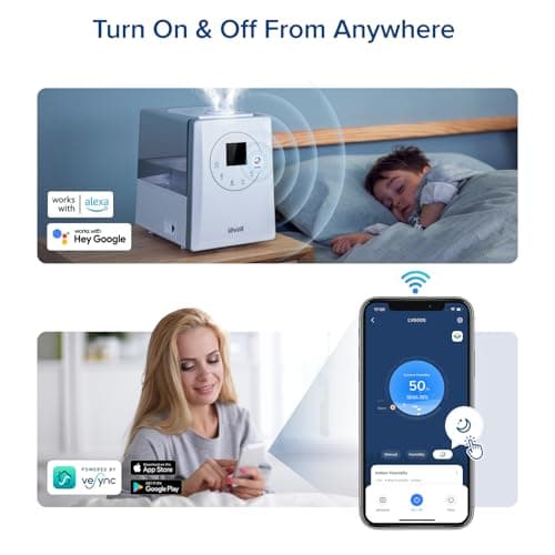 LEVOIT LV600S Smart Warm and Cool Mist Humidifiers for Home Bedroom Large Room, (6L) 753ft² Coverage, Quickly & Evenly Humidify Whole House, Easy Top Fill, App & Voice Control - Quiet Sleep Mode