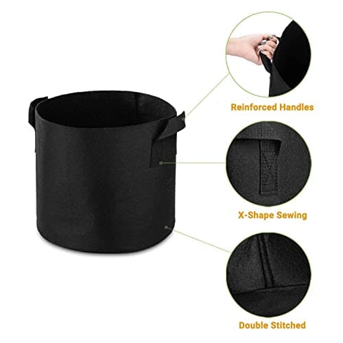 12-Pack 3 Gallon Grow Bags, Heavy Duty Aeration Fabric Pots with Sturdy Handles, Thickened Fabric Pots for Plants