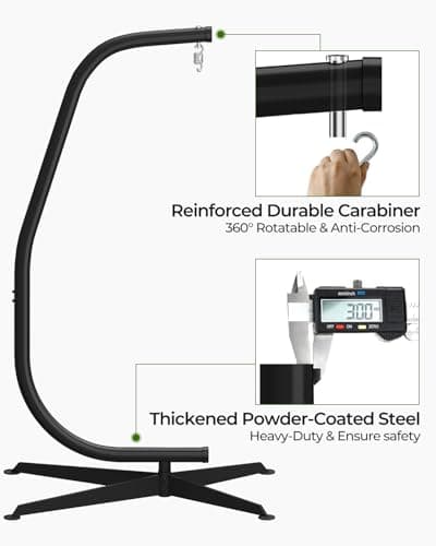GREENSTELL Hammock Swing Stand, Hanging C-Stand with Spring Hook, for Indoor, Outdoor, Sturdy Hanging Stand Max Load 330lbs