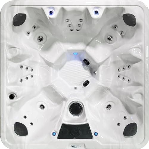 Insight Outdoor Hot Tub, 7-Person 34-Jet, 86-Port Non-Lounger Acrylic Spas with Ice Bucket by Aqualife by Strong Spas