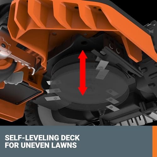 WORX Landroid Vision Robotic Lawn Mower, Wire Free Robot Mower with Active Obstacle Avoidance, WiFi & Bluetooth Connection, APP Control, 1 Acre, WR235