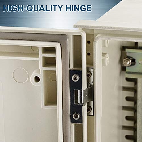 VEVOR Fiberglass Enclosure 19.7 x 15.7 x7.9 Electrical Enclosure Box NEMA 3X Electronic Equipment Enclosure Box IP65 Weatherproof Wall-Mounted Electrical Enclosure with Hinges & Quarter-Turn Latches