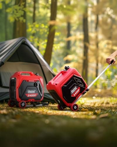 Erayak Wheel Kit For Portable Generators with Extending Telescopic Handle, Never-Flat Tires, Portable Generators Accessories