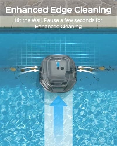 (New Upgraded) WYBOT A1 Cordless Robotic Pool Cleaner, Automatic Pool Vacuum with 120 Mins, Double Filters, LED Indicator, Ideal for Above Ground Flat Pools - Black & Green