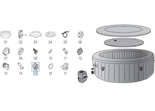 Pool Hot Tub Spa Parts for SaluSpa Top Debris Screen Strainer Replacement with Seal Only for Bestway and Coleman Lay-Z-Spa P00260