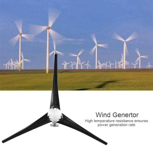 1200W Small Wind Turbine 3 Blades Wind Turbine DC 12V 24V 48V Turbine Wind Generator for Marine Home Charging(48V-Black)