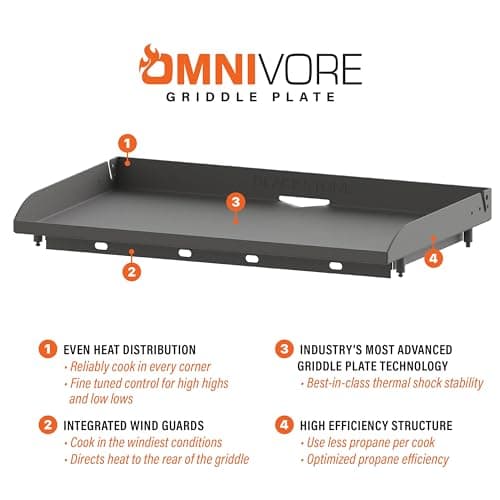 BLACKSTONE 2322 Original Omnivore 36 Inch Griddle with Hood, 4-Burner Flat Top Grill, Propane Gas Grill with Blackstone Griddle Accessories, Seasoning and Wholesalehome Reusable Gloves and Cloth