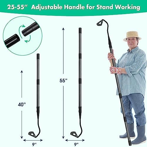 Hardened Hollow Hoe with Long Handle,Heavy Duty Garden Hoes for Weeding Loosening Soil Digging Planting Ridging, Handy Hoe Garden Tool (55")
