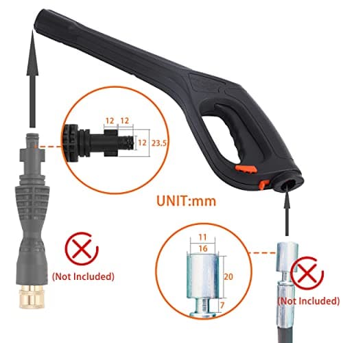 Pressure Washer Gun, Compatible with Some Portland Husky Black Decker Ford Pulsar Shopforce Taskforce Powerwasher Taskmaster Electric Pressure Washers, Replacement Power Washer Gun 2000 PSI