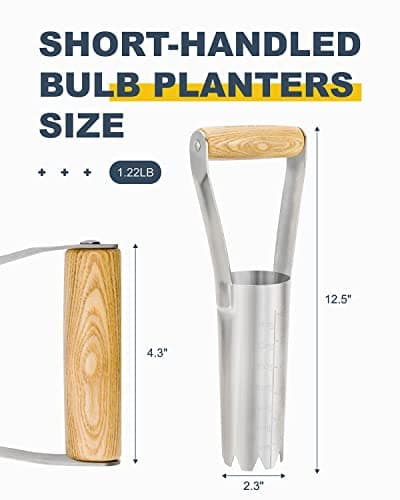 Bulb Planter Tool with 6 Inch Depth Measurment Tulip Bulb for Planting Tulip Daffodils Dahlias Garlics Bulbs Spring Fall Planting Handhold Planting Tool Garden Bulb Transplanter Hole Digger