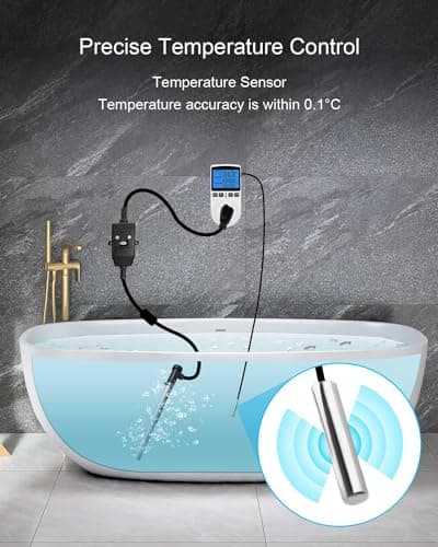 1500W 120V Titanium Heater Assembly with Sensor, for Bathtub Pool Water Tank Cattle Trough, Submersible Hot Tub Heater, Portable Electric Heater