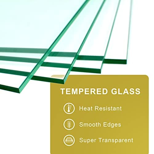 Holy Fire 29.5" L x 29.5" x 6" Square Fire Pit Glass Wind Guard Clear Tempered Glass Flame Protective Pane Wind Resistant - Fits 24” Square Fire Pit Burner Pan