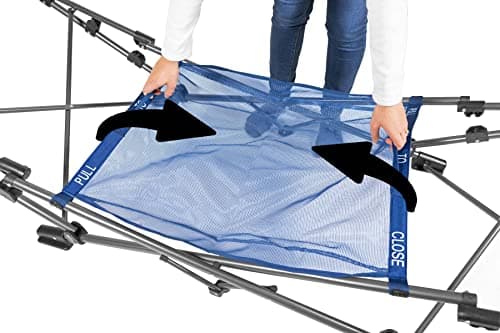 Zenithen Limited Outdoor Indoor Portable Foldable Metal Framed Lounge Hammock Furniture for Camping, Backyard, and Patio, Full Sized Hammock with Storage, Blue