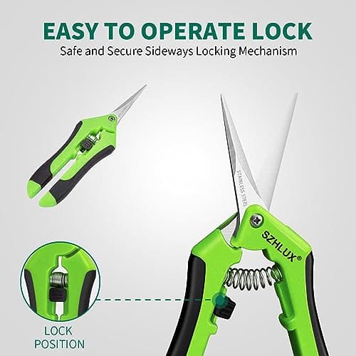 SZHLUX 1-Pack Pruning Shears, 6.5'' Gardening Hand Pruner, Professional Pruning Scissors with Straight Stainless Steel Precision Blades