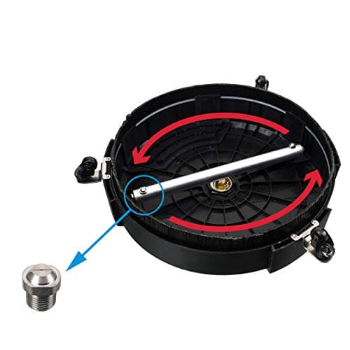 Tool Daily 15 Inch Pressure Washer Surface Cleaner Attachment with Wheels, with 2 Power Washer Extension Wands and 2 Replacement Nozzles, 3600 PSI, Black