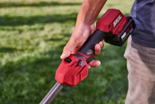 Skil LT4823B-10 PWR CORE 20 Brushless 20V 13'' String Trimmer Kit, Includes 4.0Ah Battery and Charger, Red