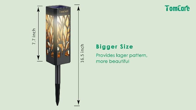 TomCare Solar Lights Outdoor Upgraded Bright Solar Pathway Lights Bigger Size Decorative Solar Waterproof Solar Powered Led Landscape Garden Lighting for Path Yard Walkway, 8 Pack