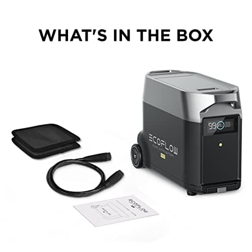 EF ECOFLOW Delta Pro Extra Battery 3600Wh, 2.7H to Full Charge, Battery Backup for Home Use, Blackout, Camping, RV
