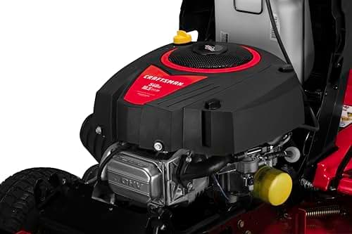 CRAFTSMAN 46" Automatic Gas Riding Lawn Mower with 18.5 HP* Briggs and Stratton Single-Cylinder Engine, Gas Lawn Tractor with Foot Pedal Control, Red/Black