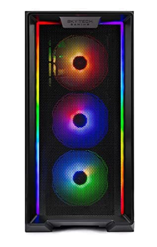 Skytech Nebula Gaming PC Desktop, Ryzen 5 5600 3.5 Ghz (4.4GHz Turbo Boost), NVIDIA RTX 3050 6GB GDDR6, 1TB SSD, 16GB DDR4 RAM 3200, 650W Gold PSU, Wi-Fi, Win 11 Home