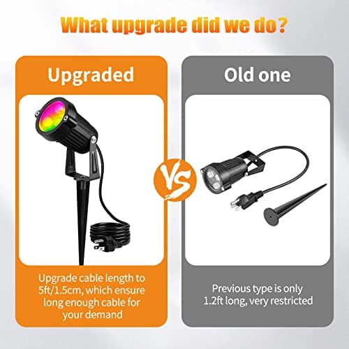 OurLeeme Lawn Flood Light Stake, 2-in-1 Waterproof Outdoor Remote controlle Landscape Lighting Spotlight Wall Light for Yard Garden Driveway Pathway Pool(2 Pack)