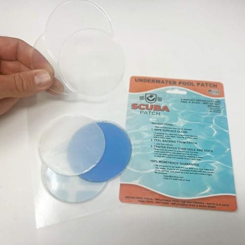 All-in-One Repair Kit for Above-Ground Pools | Fast, Underwater-Capable Peel-and-Stick OR Adhesive Glue-Down Vinyl Patches & for Easy Set and Frame Pools 2-1/2 Inch Peel and Stick