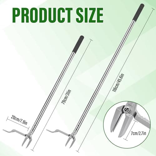 Stand up Weed Puller with 3 Claw Head, 45.6" Long Handle Weed Puller Tool Stand up Heavy Duty, Detachable Weed Remover Tool, No Need Bending Kneeling Weeding Tool for Lawn Yard Garden