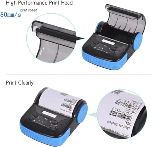 NOT for iOS/ipad/MAC/iPod, only Compatible with Android/Windows,80mm Portable Bluetooth Receipt Thermal Printer Wireless Ticket Bill Invoice pos Printer for Small Business