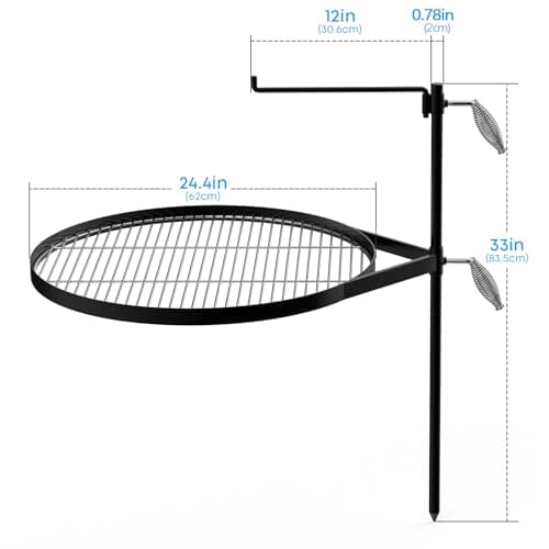 Stanbroil Fire Pit Campfire Grill Grate - Stainless Steel Swing Cooking Stand BBQ Grill, Portable Campfire Barbecue Rack for Outdoor Open Fire Cooking Camping