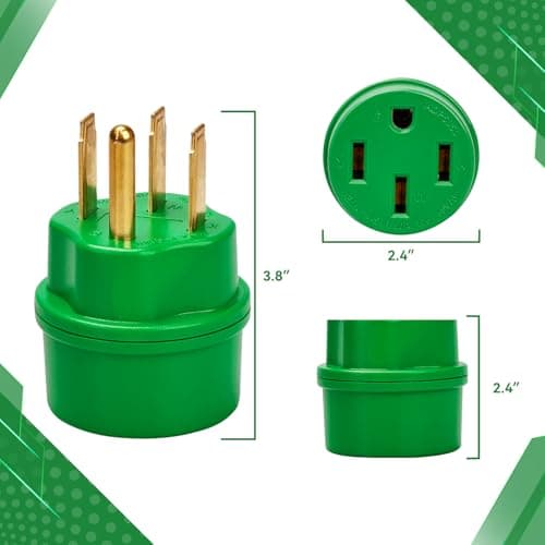 NEMA 14-50P to NEMA 14-50R Generator Adapter Plug, 50Amp 4 Prong Connector,125V/250V 50Amp Generator Cord Extension Plug