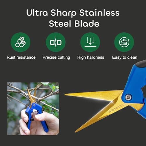 GROWNEER 6 Packs 6.5 Inch Pruning Shears with Curved Blades Trimming Scissors For Gardening Hand Pruning Snips Titanium Coated Precision Blades