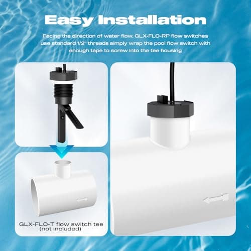 Hayward Flow Switch, GLX-FLO-RP for Hayward Goldline Aquarite Salt System Pool Flow Sensor Suitable Hayward Salt Cell and Chlorine Generator with 15ft Cable Pool Flow Switch