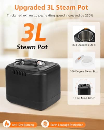 Portable Steam Sauna for Home: Full Body Sauna Box with 3L 1000W Steamer, 9Levels, Remote Control, Folding Chair, Saunas Tent for Gym, Pilates, Spa, Indoor, Outdoor, 36" x 36" x 71", Black & Brown