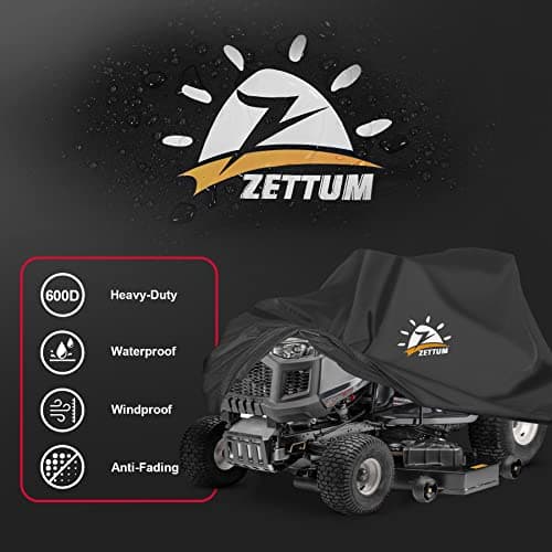 Riding Lawn Mower Cover - Lawn Tractor Covers Waterproof & Heavy Duty, 600D Outdoor Mower Cover Universal fit with Storage Bag for John Deere, EGO, Toro, Craftsman, Husqvarna, Honda and More