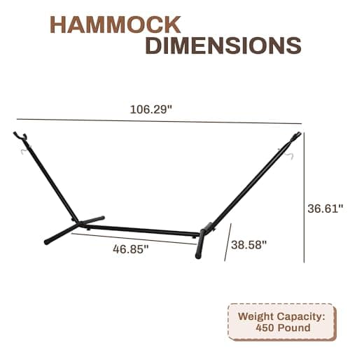 BalanceFrom Hammock Stand, Heavy Duty Adjustable Steel Hammock, 9-Foot, 450-Pound Capacity, Weather Resistant, Easy to Assemble