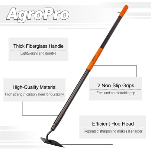 Hoe Garden Tool, Heavy Duty Garden Hoe for Weeding, Metal Garden Hoe with Long Handle, 58 Inches