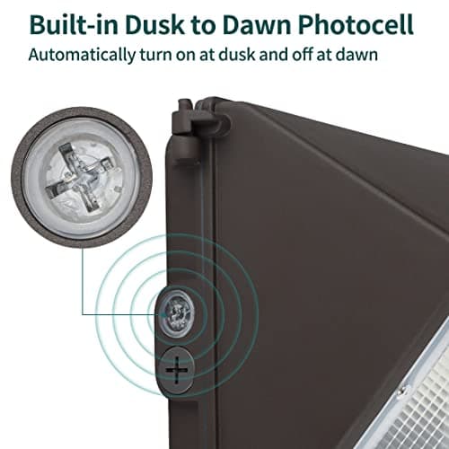 LED Wall Pack 100W 13000lm 5000K Daylight 100-277V, IP65 Waterproof Dusk-to-Dawn Outdoor Lighting for Security, ETL Listed (4 Pack)