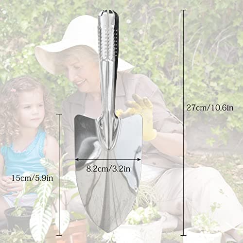 Garden Shovel Hand Trowel, Stainless Steel Gardening Hand Tools, Spade Shovel for Planting, Transplanting, Weeding, Digging