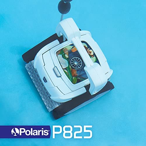Polaris P825 Sport Robotic Pool Cleaner, Automatic Vacuum for InGround Pools up to 40ft, Wall Climbing Vac w/ Strong Suction & Easy Access Transparent Lid