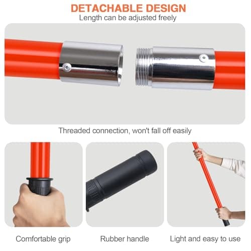 Pole Saws for Tree Trimming, 7.3-27 ft Manual Pole Saw Extendable Tree Trimmer, Long Branch Trimmer Tree Pole Pruner Saw Blades and Scissors Set for Pruning Palms and Shrubs (Red)
